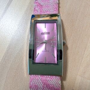 Madison Women's Watch with Pink Dial and Strap, Runs, With Battery